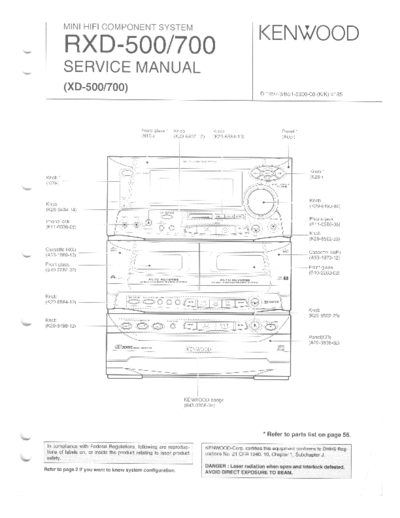 KENWOOD KENWOOD_RXD-500 RXD-700 XD-500 XD-700 Kenwood_RXD-500/700_XD500/700_SERVICE_MANUAL_(SHEMATICS_ONLY)